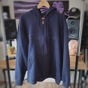 Phat Farm Embroidered Blue Hoodie Sweatshirt XL